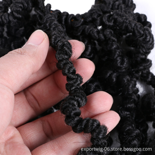 Pre-twisted Spring Twist Crochet Hair Extension Curly Spring Twist Braiding Hair Synthetic Fiber Solid And Mix Color